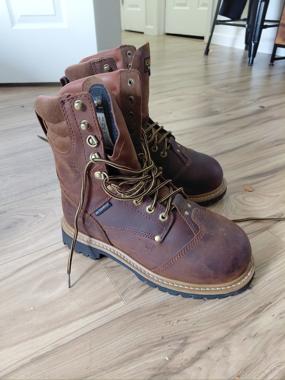 3M Thinsulate Brown Leather Men's Insulated Work Boots
